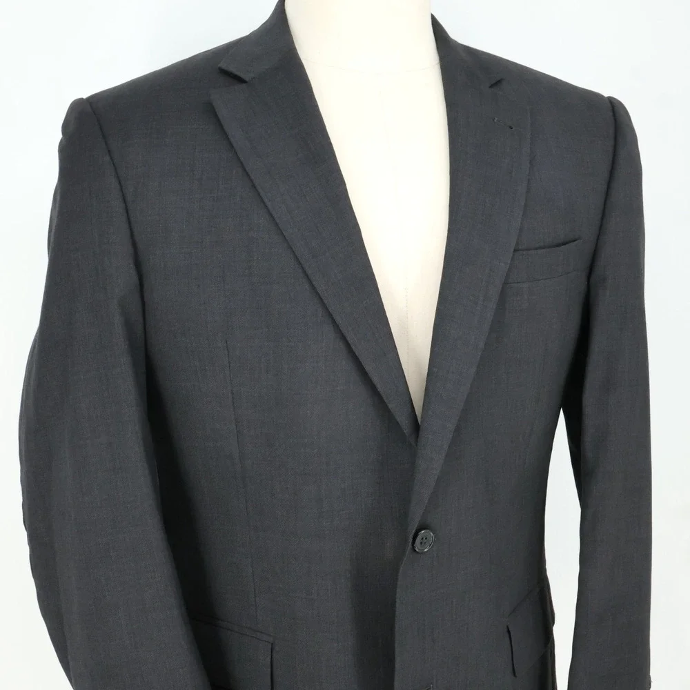 Jos A Bank Sport Coat Mens 40L Gray Wool Silk Tweed Lined Blazer Jacket Preppy